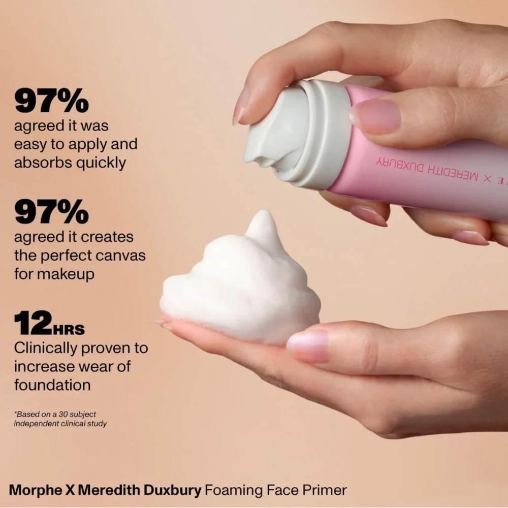 $12❤️‍🔥 LAST 1! Morphe X MEREDITH DUXBURY Foaming Face Primer 🪞 NEW IN BOX - Picture 3 of 7